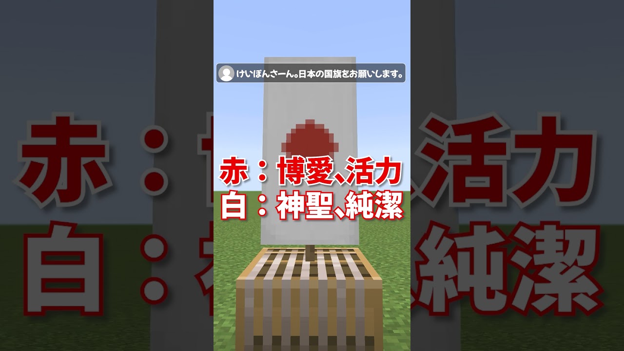 【マインクラフト】誰でもできる！超簡単な「日本」の国旗の作り方【旗】【java/統合版】