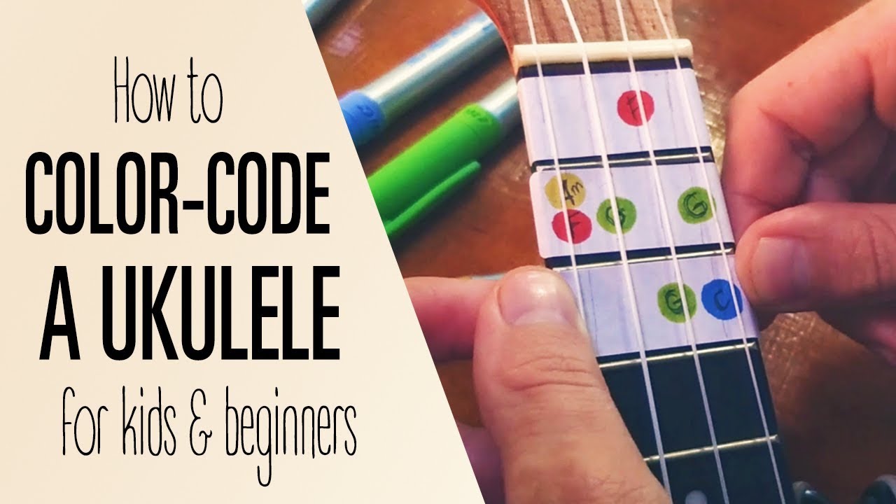 How to Color-Code a Ukulele for Kids or Beginners! (C-F-G-Am) [Ukulele By Color]