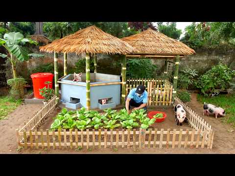 Easy to build cute pig house with green garden