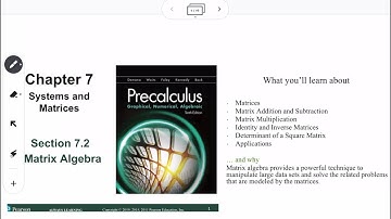 Matrix Algebra (Section 7.2)