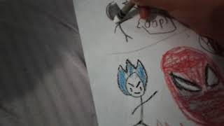 Combining white and black using crayons