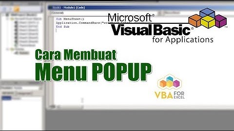 Cara Membuat Menu Popup VBA Excel