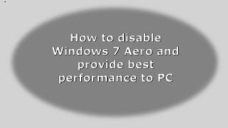 How to disable Aero theme in Windows 7