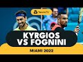 Nick kyrgios vs fabio fognini explosive tennis  miami 2022 highlights