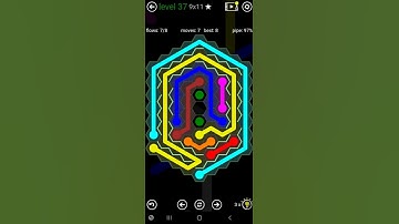 How To Solve Flow Free Hexes Courtyard Spin Level 37 9x11 Board Walk Through Solution Walkthrough
