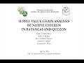 Supply Value Chain Analysis of Native Chicken in Batangas and Quezon