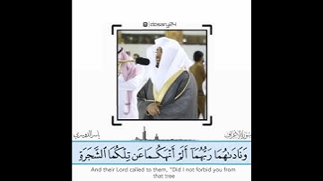 ياسر الدوسري سورة الأعراف (وناداهما ربمها ألم أنهكما عن تلكما الشجرة)