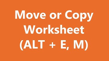 Excel Shortcuts - Move Or Copy Worksheet