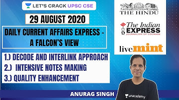 29-Aug-2020 | Daily Current Affairs Express | Crack UPSC CSE/IAS 2020 | Anurag Singh