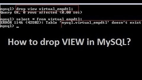 How to drop VIEW in MySQL ?