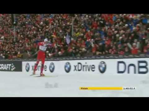 Svensk kommentator når Petter Northug stopper på målstreken - Holmekollen 2011 SVT