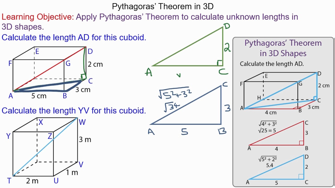 3d Pythagorean Theorem Worksheet