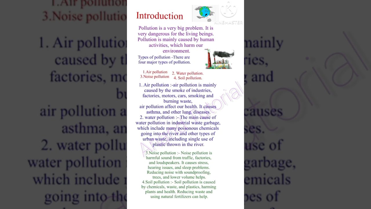 Essay On Pollution In English Par Writing