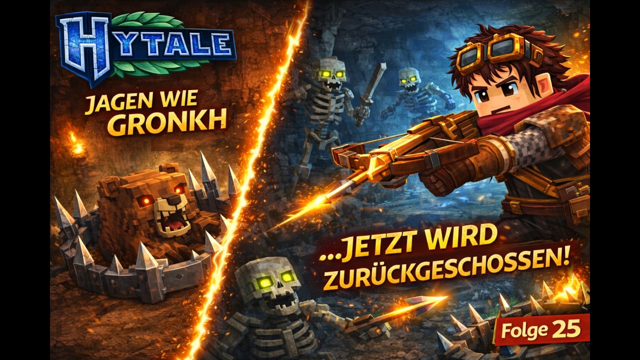 Zurück in die Skeletthöhle Diesmal mit Armbrust!  Bärenfalle à la Gronkh | Hytale Folge #025