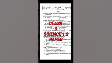 Class 9 science 1,2 paper for 2nd unit test 2025 #exam #paper #viral #shorts