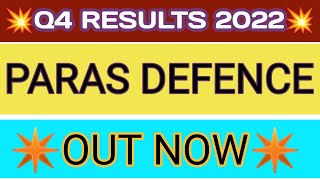 PARAS DEFENCE q4 results 2022 | PARAS DEFENCE result | PARAS DEFENCE latest news