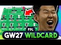 FPL GAMEWEEK 27 WILDCARD | BEST WILDCARD TEAM FOR GW27 | Fantasy Premier League Tips 2023/24