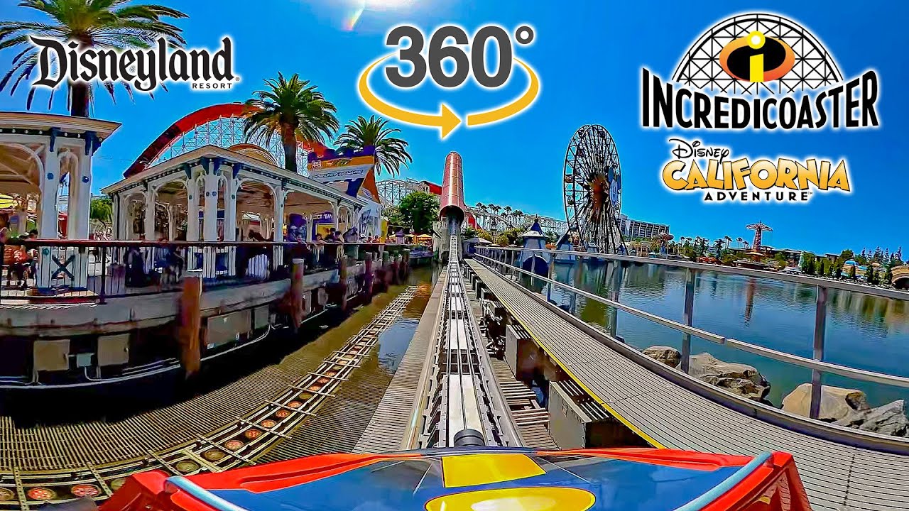 VR 360 Incredicoaster On Ride Front Seat POV Disney California Adventure Disneyland 2024 08 08
