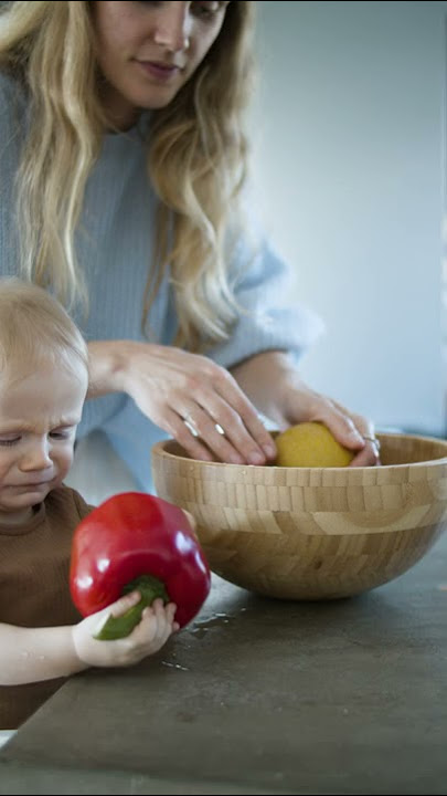 Mom teaching her child