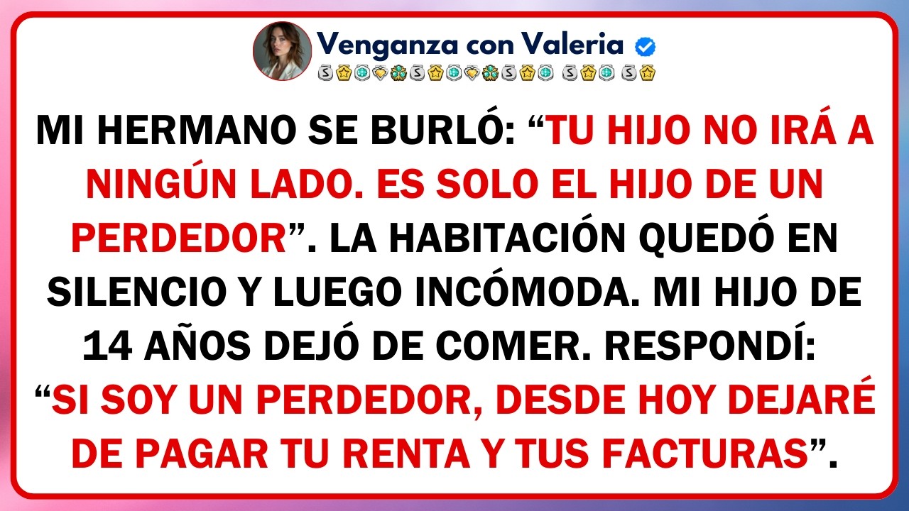 Mi hermano se burló: “Tu hijo no irá a ningún lado. Es solo el hijo de un perdedor”. La habitación..
