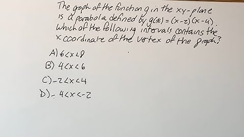 The graph of the function g in the xy-plane is a parabola defined by g(x)=(x-2)(x-4). Which of the