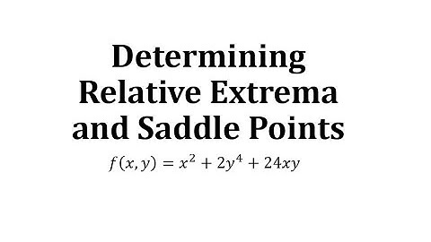Find Relative Extrema and Saddle Point of a Function of Two Variables