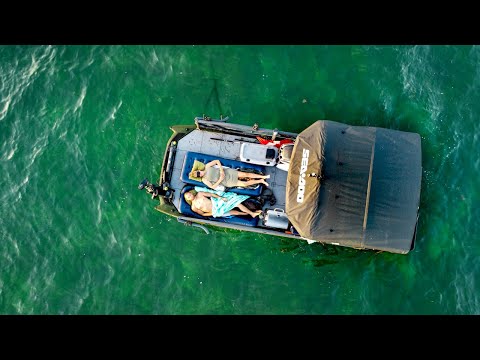 Pontoon Camping & Lobster Diving Part 2 | @Sea-Doo Switch Fish Pontoon | Catch & Cook