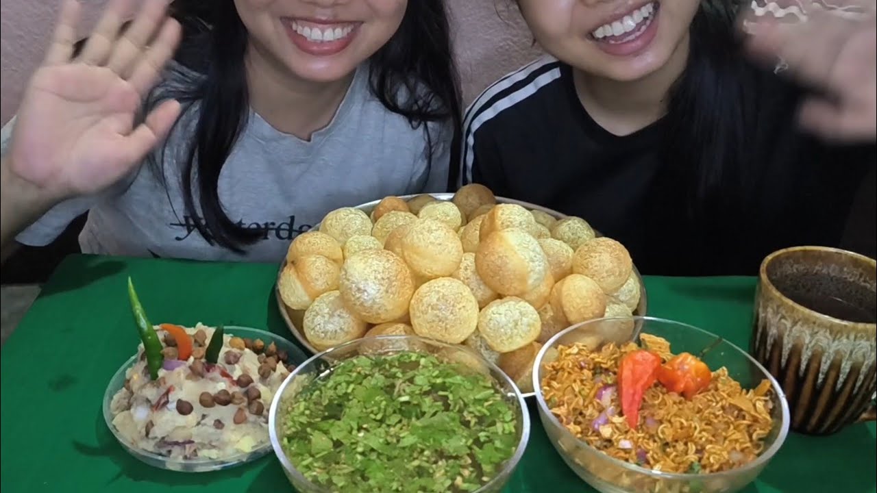 Панипури Мукбанг с красным королевским перцем чили и мими (вайвай)🤤🔥🌶️#панипури #острая еда #кинг...