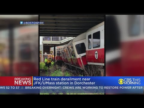 MBTA Red Line Train Derails Outside JFK-UMass Station In Dorchester