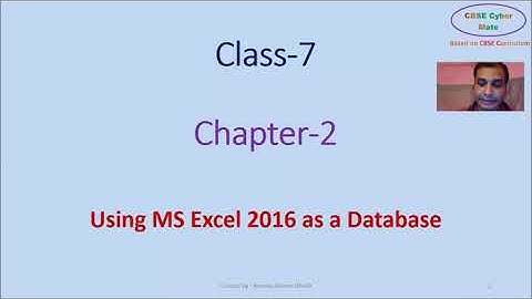 Class 7 | Microsoft Excel - An Introduction (Part 1)