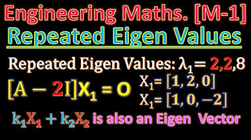 How to find Eigen Vectors when the Eigen Values are Repeated ? Eigen Values and Eigen Vectors