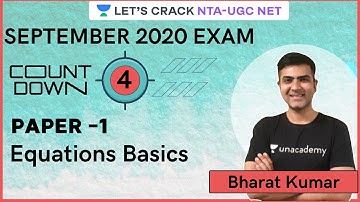 Equations Basics | NTA UGC NET Paper 1 | Kumar Bharat