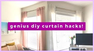 GENIUS DIY CURTAIN HACKS! CHEAP AND EASY WINDOW CURTAINS!