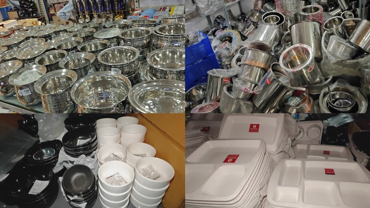 #Bangalore  A To Z all hotel wear items Steel kitchen crockery plastic bar items at wholesale price