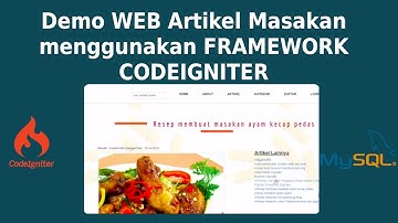 Demo WEB Artikel Masakan menggunakan FRAMEWORK CODEIGNITER