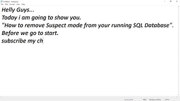 SQL Server Suspect Database mode Repair