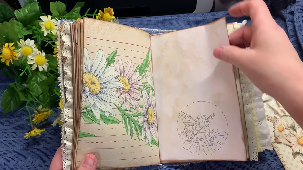 Daisy Journal DT project for Ellsiebels Bookshelf on Etsy YouTube