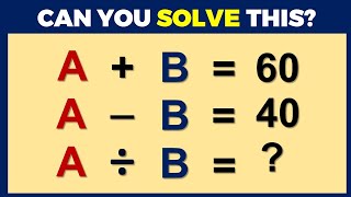 MATH PUZZLE: CAN YOU SOLVE THESE MATH PUZZLES? | #challenge 9