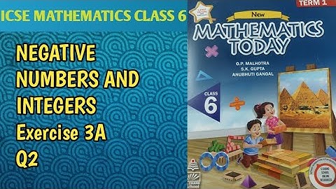 Q2 Ex 3A Negative Numbers and Integers | ICSE Math Class 6 |S Chand School solutions| OP Malhotra |