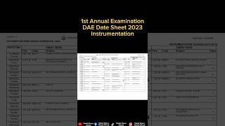 PBTE DAE Date Sheet 2023 1st, 2nd, 3rd Year Online | Instrumentation Technology