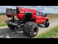 Duramax with Ridiculous body lift gets destroyed