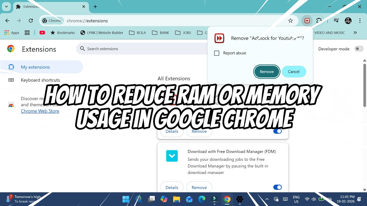 How to Reduce RAM or Memory Usage in Google Chrome - YouTube