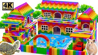 How To Build Townhouse With Underground Swimming Pool For Hamster From LEGO, Magnetic Balls