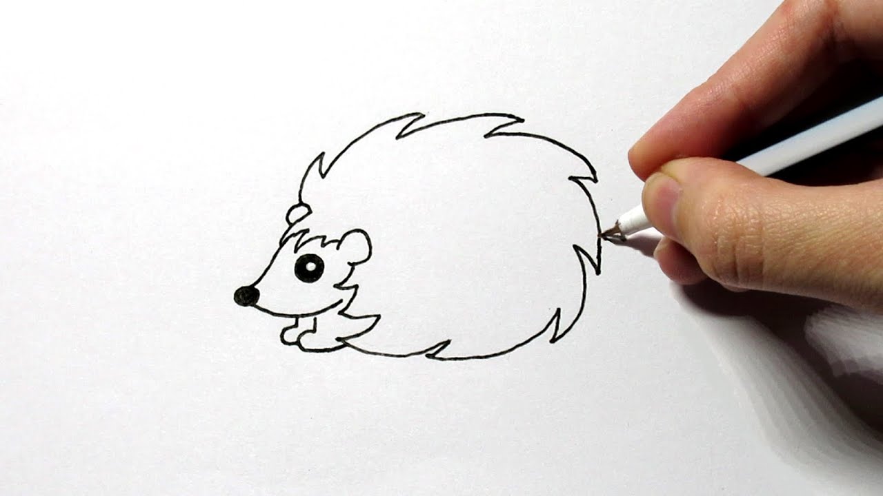 Egeltje leren tekenen (in stappen), image size:1280x720