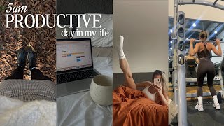 5am productive day in my life | how to stay motivated, workout, building routine ☁
