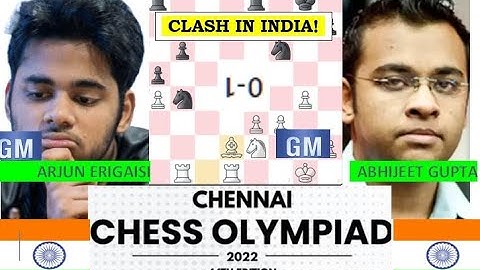 Clash in India  I  Arjun Erigaisi [INDIA] vs Abhijeet Gupta [INDIA] 44th Chess Olympiad 2022 Round 7