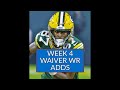 MUST-ADD WR Waiver Wire Pickups!! Fantasy Football Week 4 #shorts