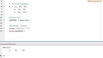 Matlab Function - Mean value-mean( )