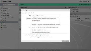 Create an eBackpack Assignment