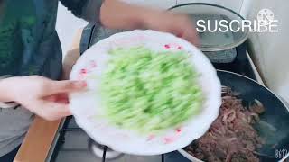 Carne picada  y brócoli  con arroz en horno( اللحم المفروم والبريكولي مع الروز في الفرن)